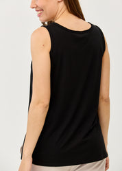 Basic tank top, straight hem, black