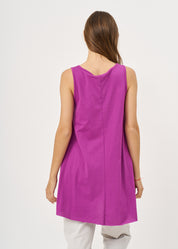 Purple flared tank top with flared sleeves