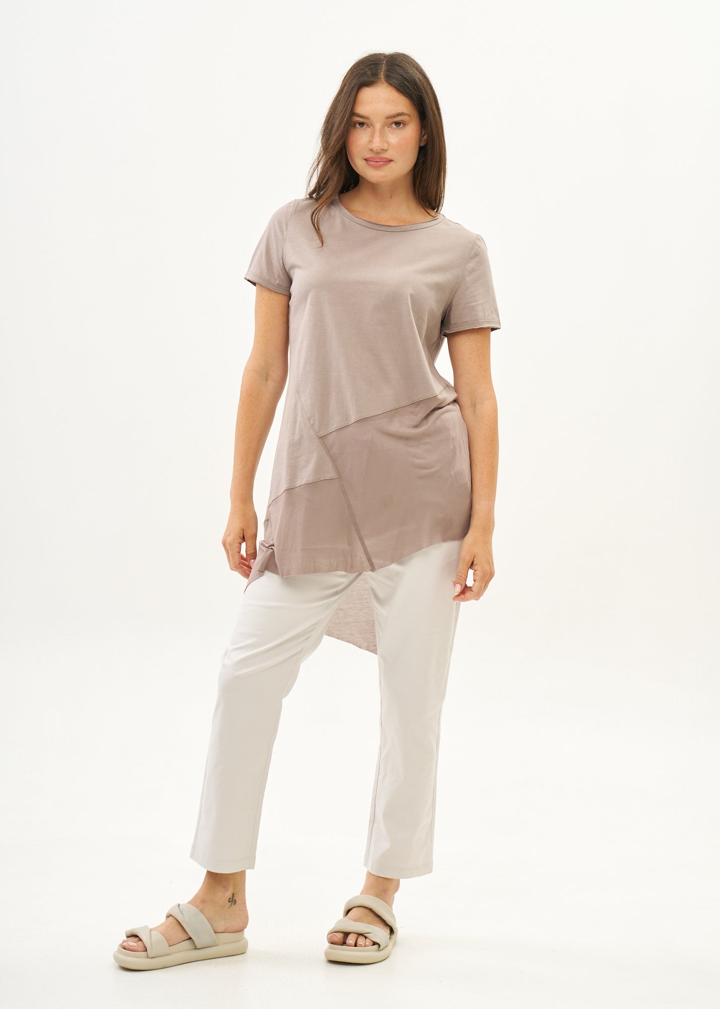 Brown cotton blend tunic