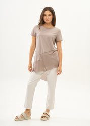 Brown cotton blend tunic