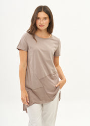 Brown cotton blend tunic