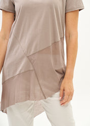 Brown cotton blend tunic