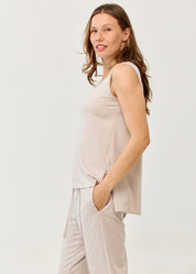 Stone Basic Camisole with Straight Hem