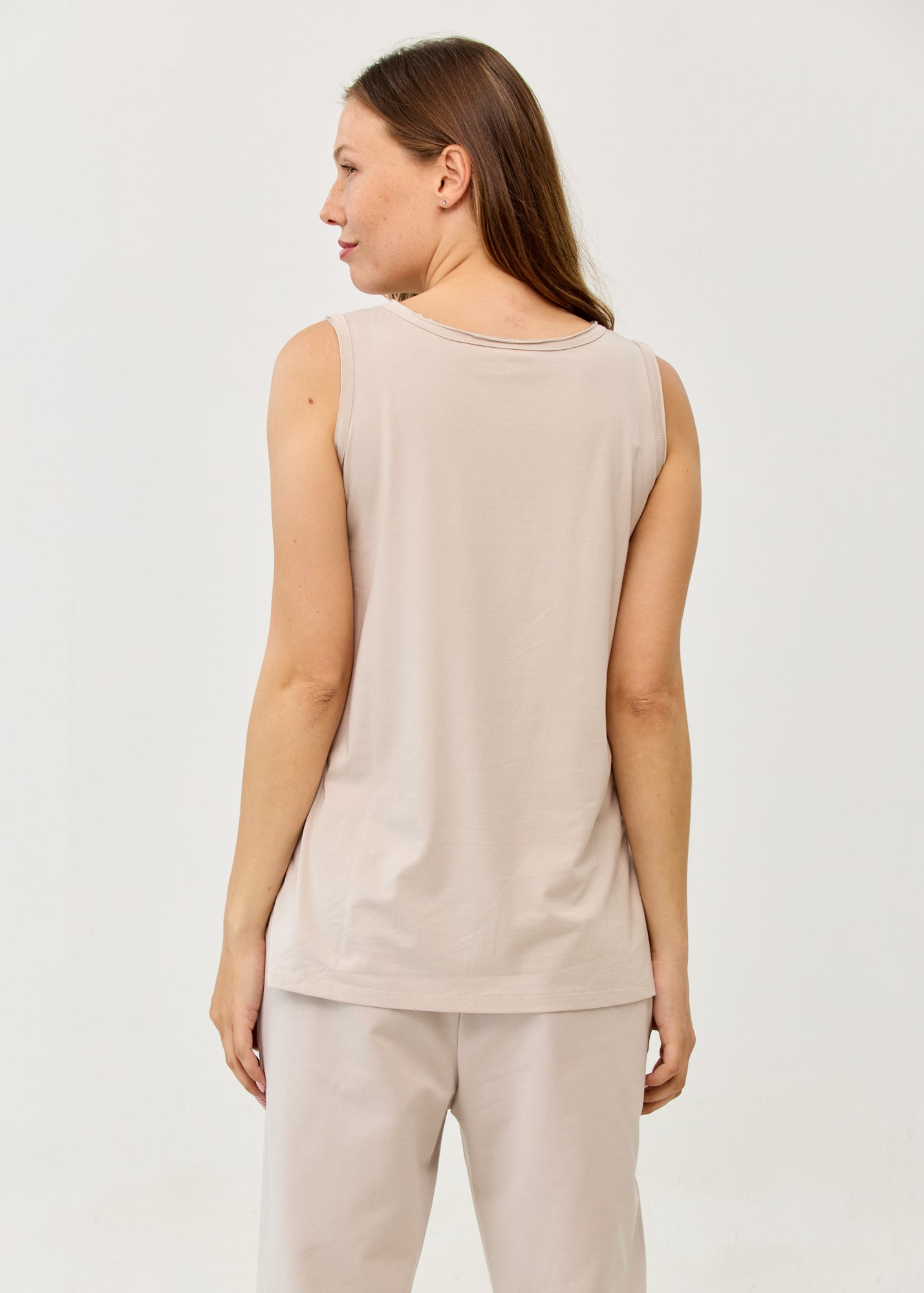 Stone Basic Camisole with Straight Hem