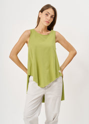 Green flared tank top with a spritz extension