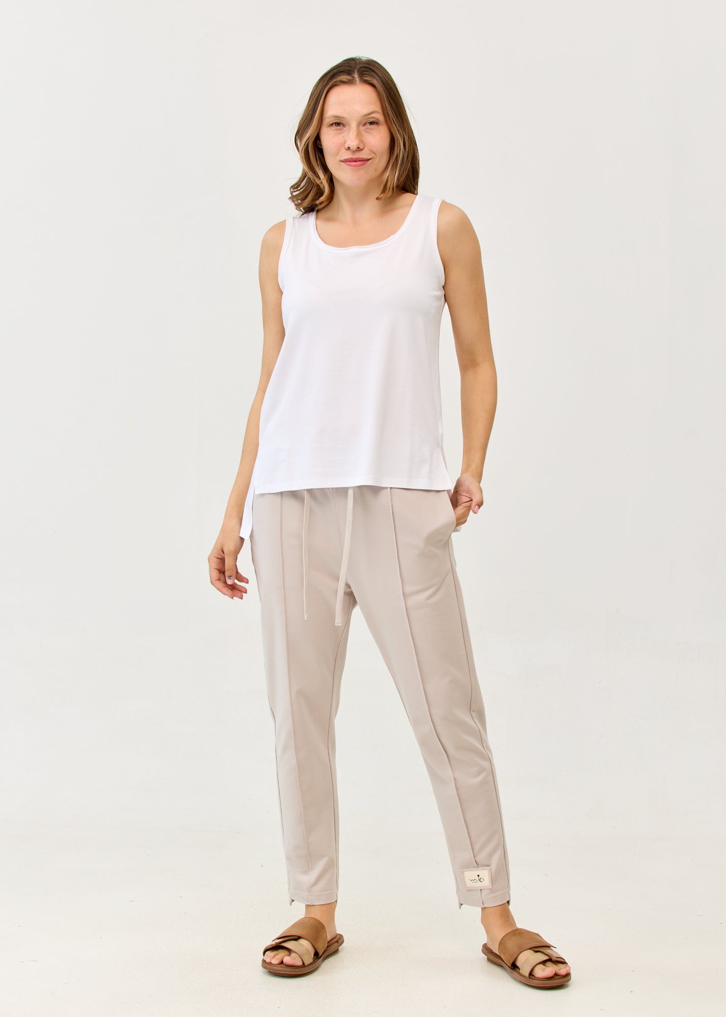 Basic Straight Hem Tank Top White