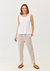 Basic Straight Hem Tank Top White