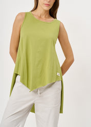 Green flared tank top with a spritz extension