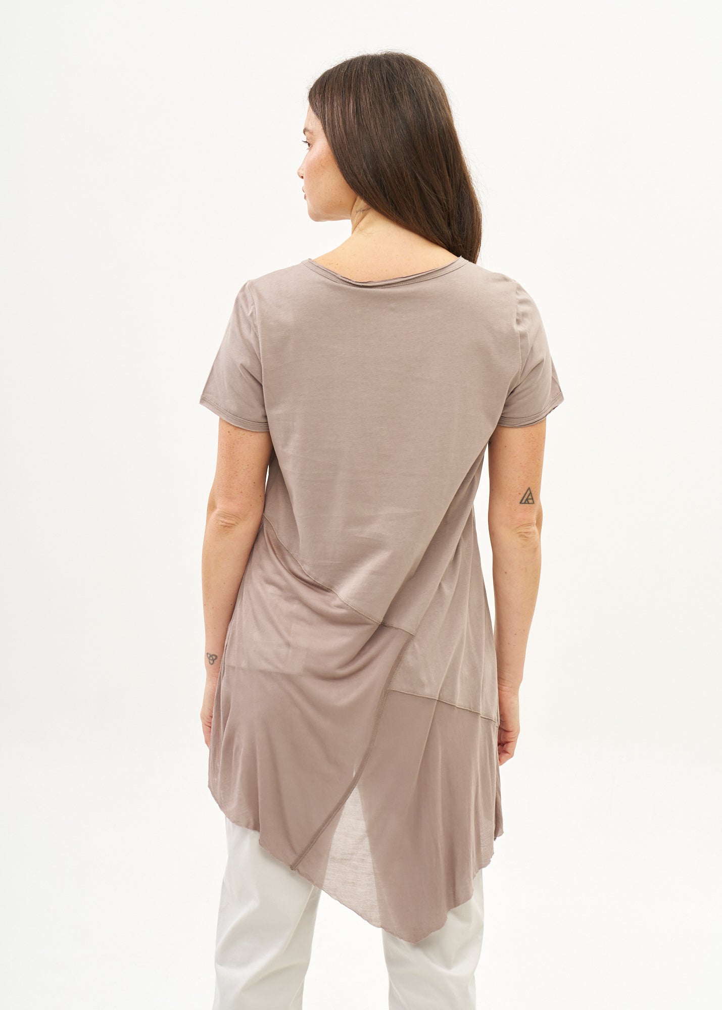 Brown cotton blend tunic