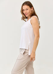 Basic Straight Hem Tank Top White