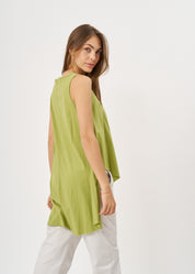 Green flared tank top with a spritz extension