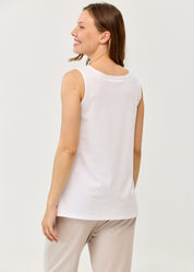 Basic Straight Hem Tank Top White