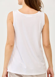 Basic Straight Hem Tank Top White