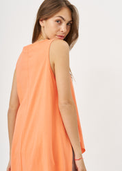Orange flared tank top with flared sleeves