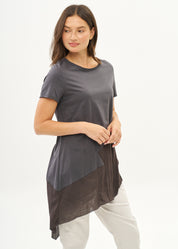 Dark gray cotton blend tunic