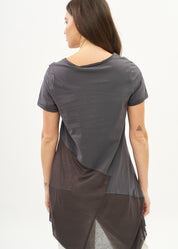 Dark gray cotton blend tunic