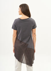 Dark gray cotton blend tunic