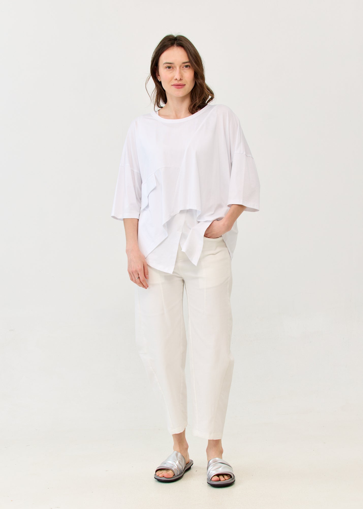 White Graded Flap T-Shirt