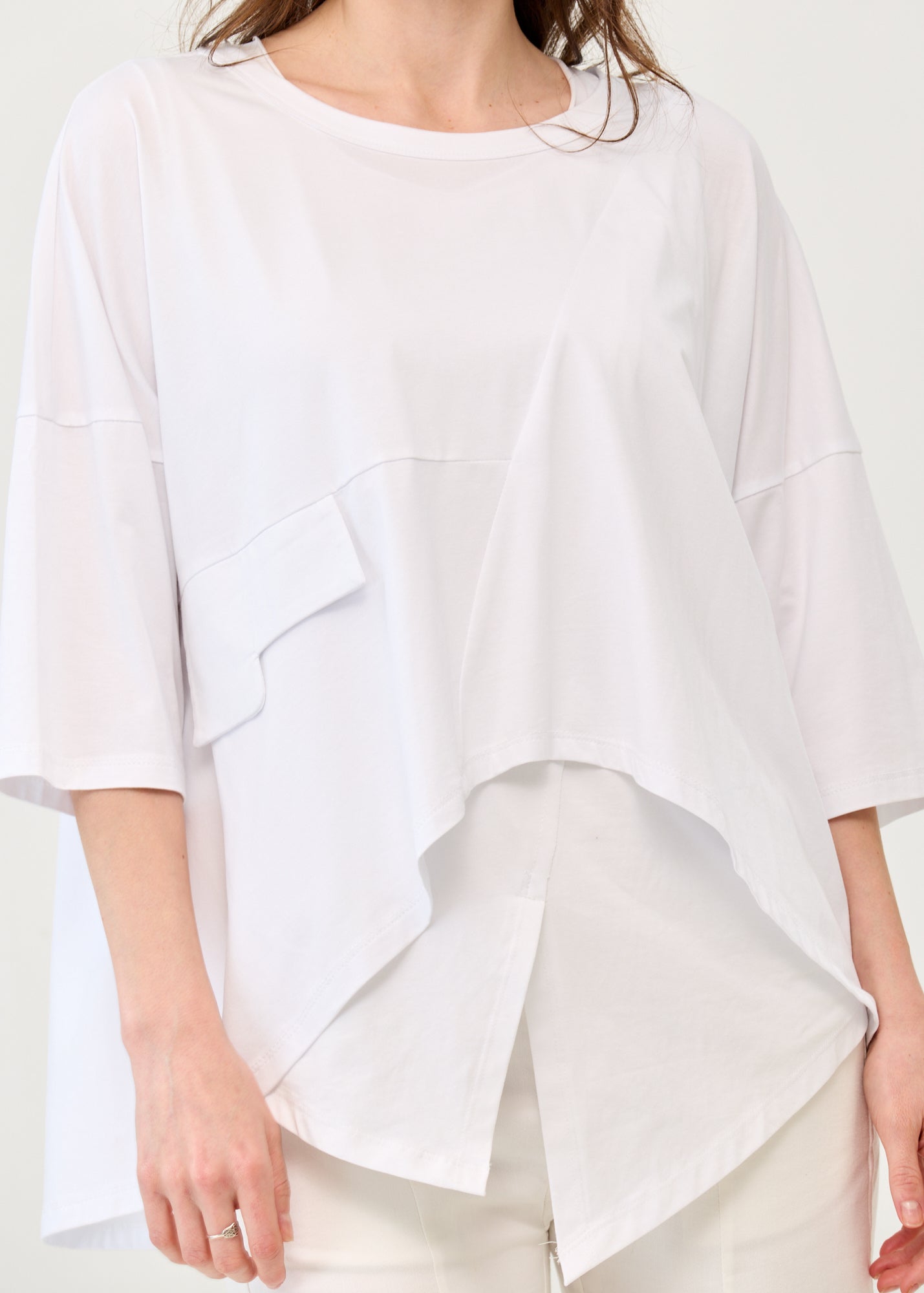 White Graded Flap T-Shirt