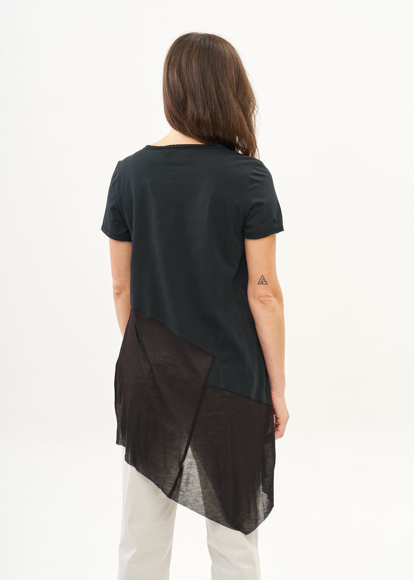 Black cotton blend tunic