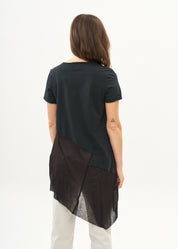 Black cotton blend tunic
