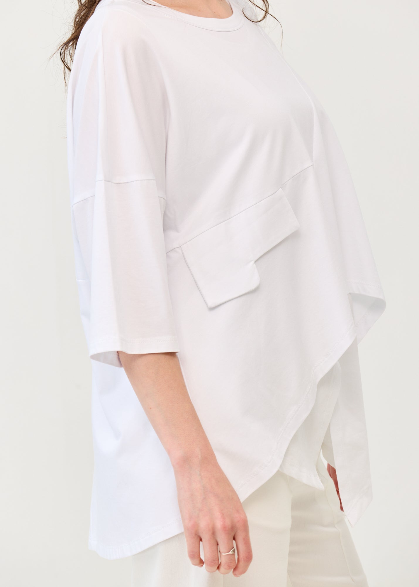 White Graded Flap T-Shirt