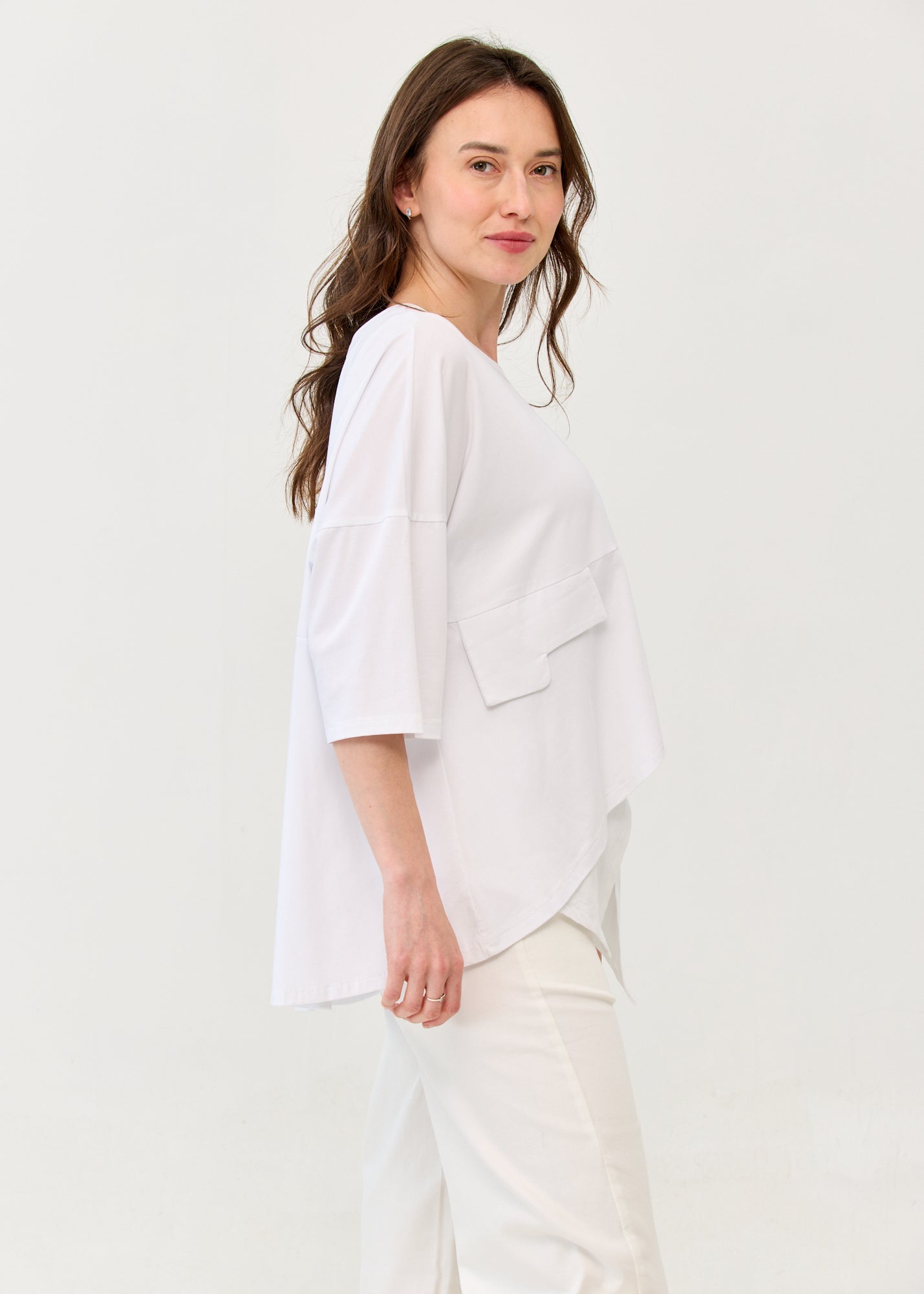 White Graded Flap T-Shirt