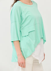 Green-graded short-sleeved shirt