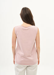 Pink lace stitched diagonal top