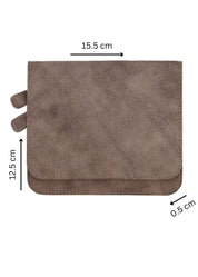 Small square brown leather wallet