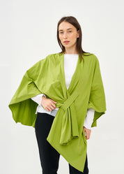 Green cape with diagonal closure