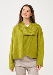 Green zippered knit top