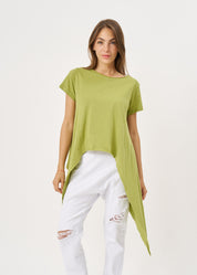 Green short sleeve shirt with long sides