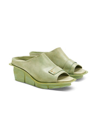 Green top strap platform heel shoes - 40