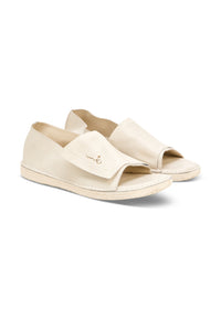 Leather sandals for women closed back white - 36