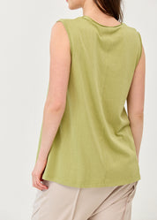 Green Slub Pocket-Like Tank Top