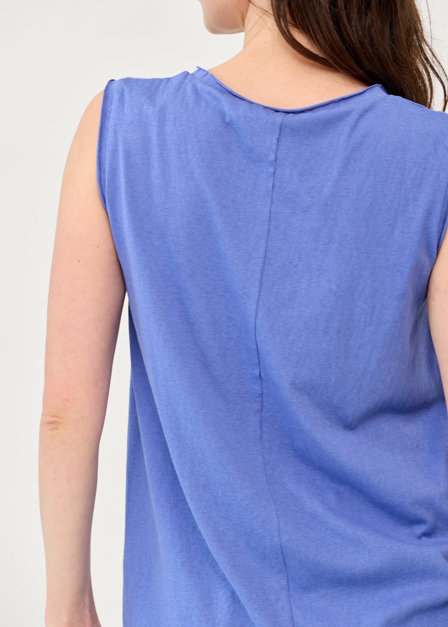Blue Slub Mock Pocket Tank Top
