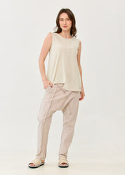 Slub Tank Top with Stone-Look Pocket