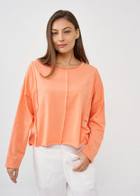 Orange square cut long sleeve shirt - 99