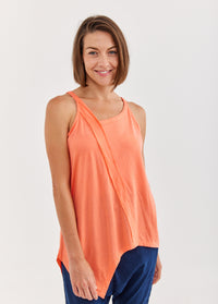 Orange spaghetti strap thick tank top - 00