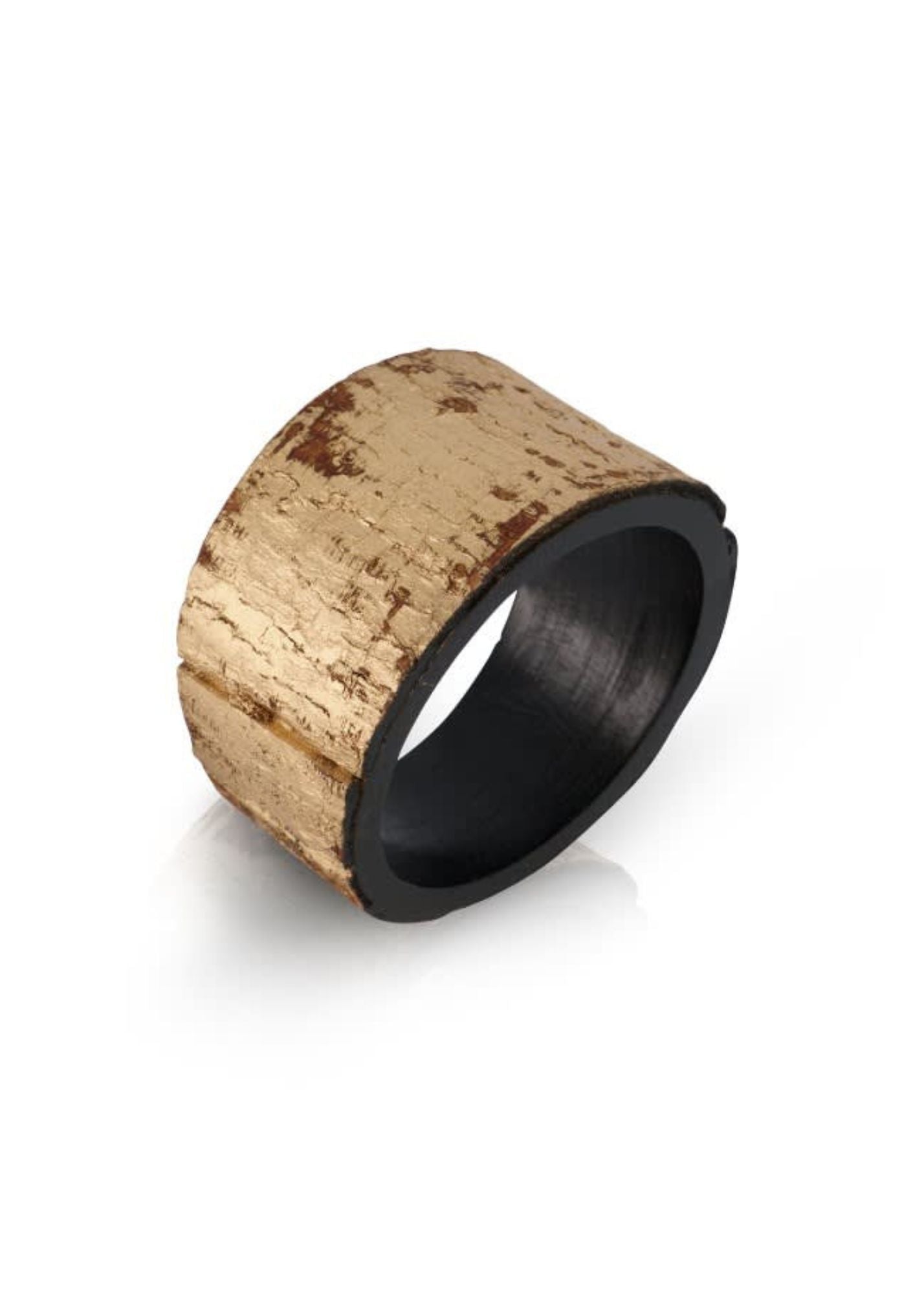 Gold-painted bark reclamation bracelet