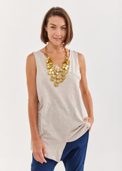 Slab V-Stone neckline tank top