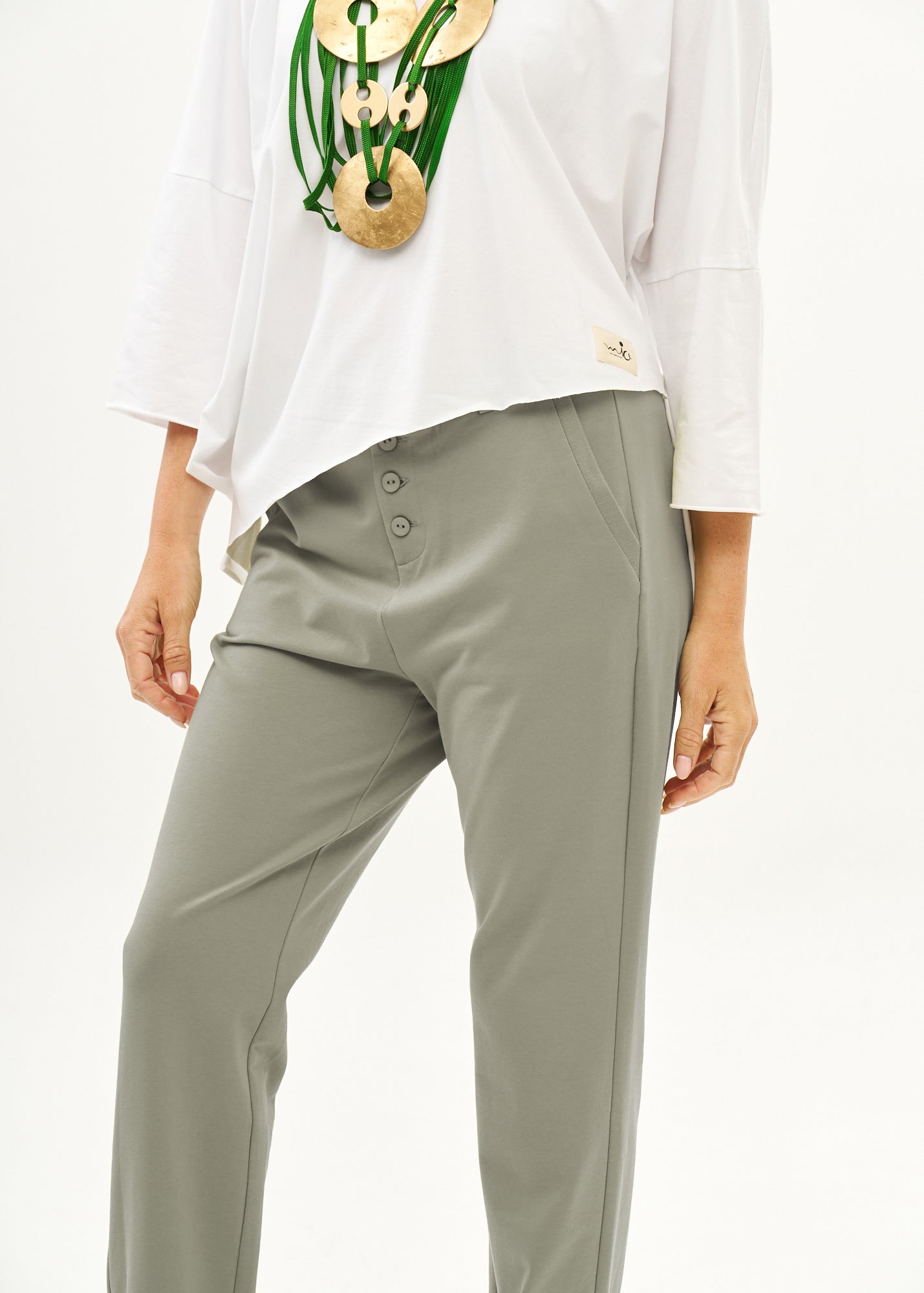 Boy's grey button-down t-shirt pants