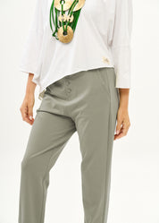 Boy's grey button-down t-shirt pants