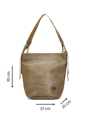 Stone Adjustable Strap Bucket Leather Bag