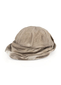 Fabric hat with front folds forward beige - 99