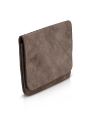 Small square brown leather wallet