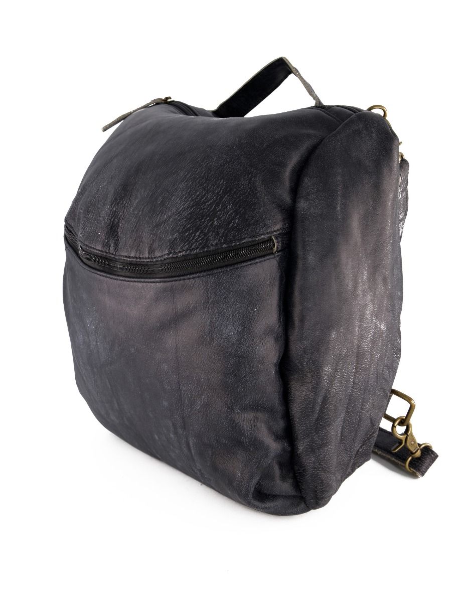 Black bag and pocket backpack with external cutouts