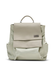 Light gray leather double kalapa backpack