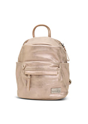 Small beige leather backpack